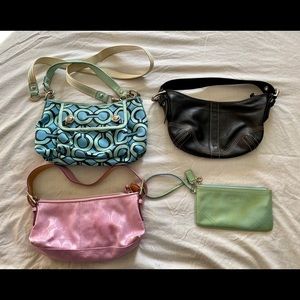 Lot of four cute Coach bags
